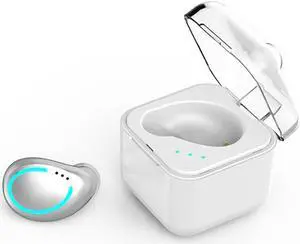 M-B8 Bluetooth 5.0 Mini Invisible In-ear Stereo Wireless Bluetooth Earphone with Charging Box (Silver)