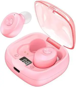 XG-8 TWS Digital Display Touch Bluetooth Earphone with Magnetic Charging Box (Pink)