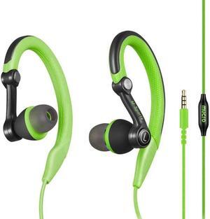 Mucro MB-232 Running In-Ear Sport Earbuds Earhook Wired Stereo Headphones for Jogging Gym (Green)