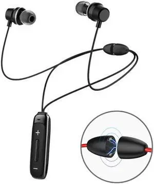 BT315 Sport Bluetooth Headset Wireless Stereo Earphone Bluetooth 4.1 Earpiece With Mic Sport Bass Magnetic Necklace Earpiece (Black)