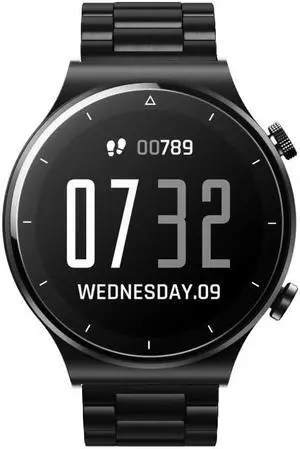 N58 IP67 1.28 inch Touch Color Screen Smart Watch Stainless Steel (Stainless Steel Black)