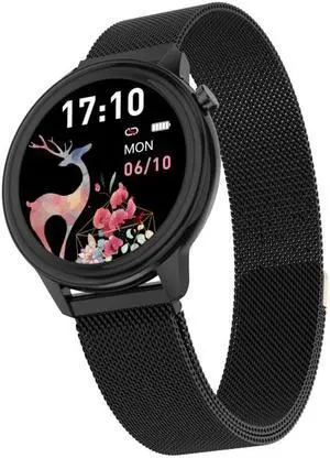 F80 1.3 inch TFT Color Screen IP68 Waterproof Women Smart Watch, Support Body Temperature Monitor / Blood Pressure Monitor / Menstrual Cycle Reminder (Black)
