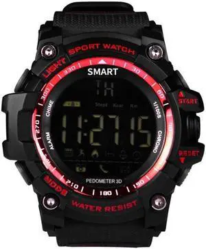 EX16 1.12 Inch FSTN LCD Full Angle Screen Display Sport Smart Watch, IP67 Waterproof, Support Pedometer / Stopwatch / Alarm / Notification Remind / Call Notify / Camera Remote Control / Calo