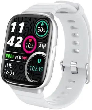 CS169 1.69 inch IPS Screen 5ATM Waterproof Sport Smart Watch, Support Sleep Monitoring / Heart Rate Monitoring / Sport Mode / Incoming Call & Information Reminder (White)