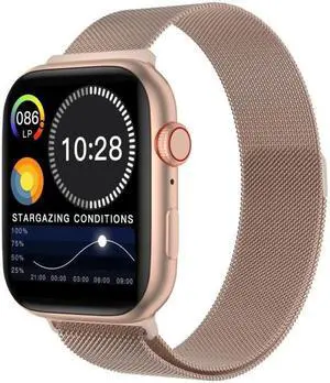 DW35PRO 1.75 inch Color Screen IPX7 Waterproof Smart Watch, Support Bluetooth Answer & Reject / Sleep Monitoring / Heart Rate Monitoring, Style: Steel Strap (Rose Gold)