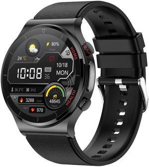 E300 1.32 Inch Screen TPU Watch Strap Smart Health Watch Supports Body Temperature Monitoring, ECG monitoring blood pressure (Black)