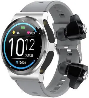 GT69 1.3 inch IPS Touch Screen IP67 Waterproof Bluetooth Earphone Smart Watch, Support Sleep Monitoring / Heart Rate Monitoring / Bluetooth Call (Silver Black)