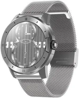 MX12 1.3 inch IPS Color Screen IP68 Waterproof Smart Watch, Support Bluetooth Call / Sleep Monitoring / Heart Rate Monitoring, Style:Steel Strap Steel Strap (Silver)