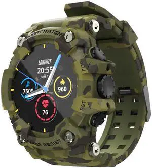 Lokmat ATTACK 1.28 inch TFT LCD Screen Smart Watch, Support Sleep Monitor / Heart Rate Monitor / Blood Pressure Monitor ATTACK (Camouflage Green)