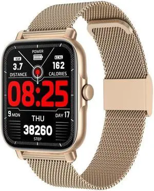 GT30 1.69 inch TFT Screen Smart Watch, Steel Bnad IP67 Waterproof Support Bluetooth Call / Multiple Sports Modes Steel Bnad (Gold)