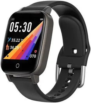 T1 Body Temperature Measurement Smart Sports Watch, 1.3 inch Screen, IP67 Waterproof, Support Automatic Temperature and Heart Rate Monitoring / Sleep Monitoring / Sedentary Reminder (Black)