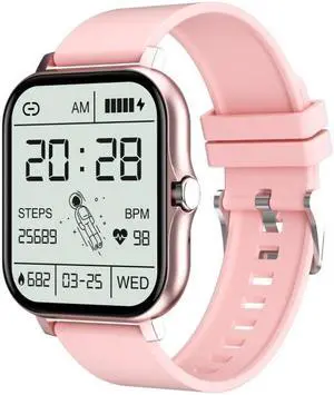GT20 1.69 inch TFT Screen IP67 Waterproof Smart Watch, Support Music Control / Bluetooth Call / Heart Rate Monitoring / Blood Pressure Monitoring, Style:Silicone Strap (Pink)