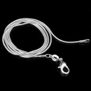Silver-plated Snake Bone Chain Necklace Female Thin Necklace 1mm 24 inch