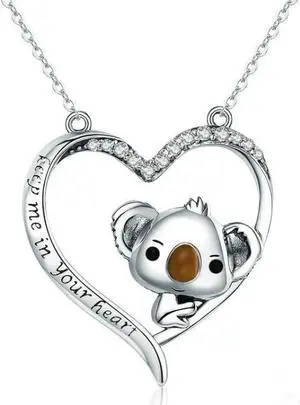 Cute Koala S925 Sterling Silver Lady Necklace SCN256