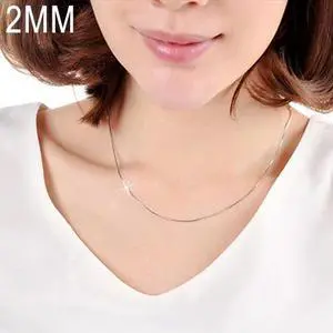 2MM Personality Fashion Silver Plated Snake Bone Chain(Silver length:16 inch)
