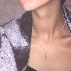 Women Fashion Bright Electroplating Cross Jewelry Necklace Silver (Silver)
