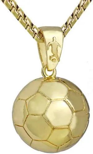 2pcs Three-Dimensional Sports Ball Pendant Necklace,Style: Men Football  18K Gold Men Football  18K Gold