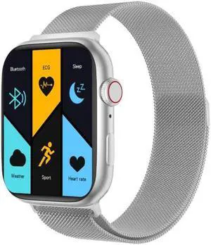 DW35PRO 1.75 inch Color Screen IPX7 Waterproof Smart Watch, Support Bluetooth Answer & Reject / Sleep Monitoring / Heart Rate Monitoring, Style: Steel Strap (Silver)