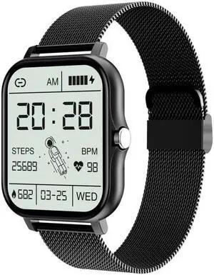 GT20 1.69 inch TFT Screen IP67 Waterproof Smart Watch, Support Music Control / Bluetooth Call / Heart Rate Monitoring / Blood Pressure Monitoring, Style:Steel Strap Steel Strap (Black)