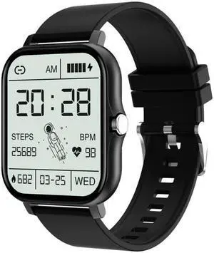 GT20 1.69 inch TFT Screen IP67 Waterproof Smart Watch, Support Music Control / Bluetooth Call / Heart Rate Monitoring / Blood Pressure Monitoring, Style:Silicone Strap Silicone Strap (Black)