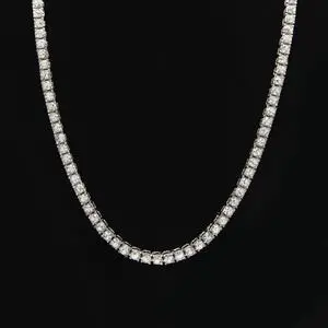Mens Hip Hop Punk 1 Row Crystal Inlaid Alloy Necklace Chain, Size: 20 inch (Style 1)