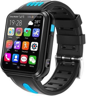 W5 1.54 inch Full-fit Screen Dual Cameras Smart Phone Watch, Support SIM Card / GPS Tracking / Real-time Trajectory / Temperature Monitoring, 3GB+32GB 3GB+32GB (Black Blue)