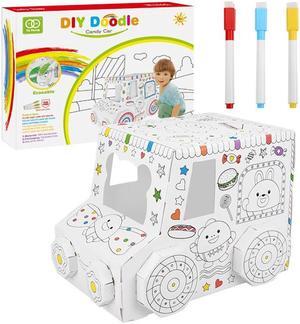 3D Graffiti Assembling DIY Manual Folding Paperboard Children Educational Toys (Candy Car)