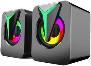 FT-25-1 RGB Colorful Lighting Desktop Computer Speaker (Black)