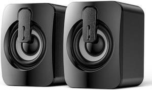 A2 USB 2.0 Wire-controlled Non-luminous Mobile Phone Computer Mini Desktop Speaker(Black)