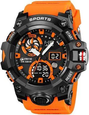 STRYVE S8027 Sports Multifunctional Luminous Dual Display Chronograph Student Watch (Orange)