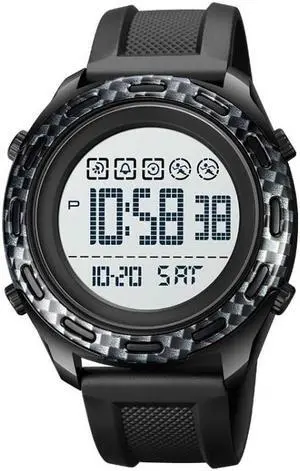 SKMEI 1872 Stainless Steel Buckle PU Strap Waterproof Electronic Watch, Dial:White (Carbon Brazing)