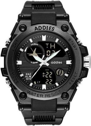 addies MY-1818 Luminous Three-window LED Outdoor Sports Multi-function Electronic Watch for Men, Support Calendar / Alarm Clock / Timer (White)