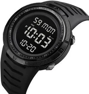 SKMEI 1632 Dual Time Display Luminous Electronic Watch, Support Alarm Clock (Black)