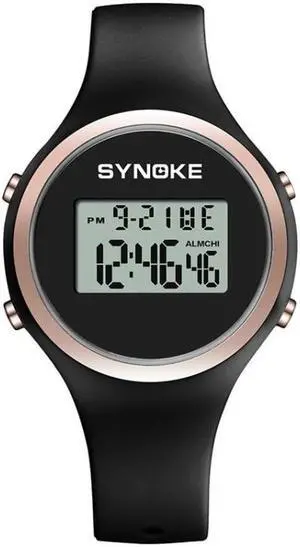 SYNOKE 9108 Student Silicone Strap Electronic Watch (Black)