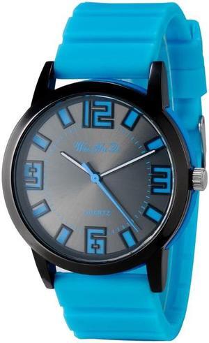 WeiYaQi 891 Fashion Wrist Watch with Silicagel Watch Band (Blue) Black