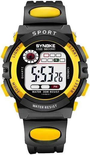 SYNOKE 99269 Children Sports Waterproof Digital Watch, Colour: Small (Yellow) Small (Yellow)
