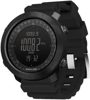 NORTH EDGE Multi-function Waterproof Outdoor Sports Electronic Smart Watch, Support Humidity Measurement / Weather Forecast / Speed Measurement, Style:Silicone Strap, Size:Silicone Strap (Bl