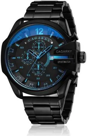 CAGARNY 6839 Irregular Large Dial Stainless Steel Band Quartz Sports Watch For Men (Style 4)