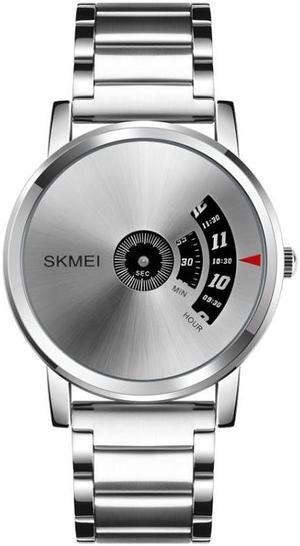 SKMEI 1260 Fashion Creative Pointer 30m Waterproof Quartz Wrist Watch with Stainless Steel Watchband (Silver)
