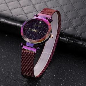 CAGARNY 6877 Water Resistant Fashion Women Quartz Wrist Watch with Stainless Steel Band (Purple)