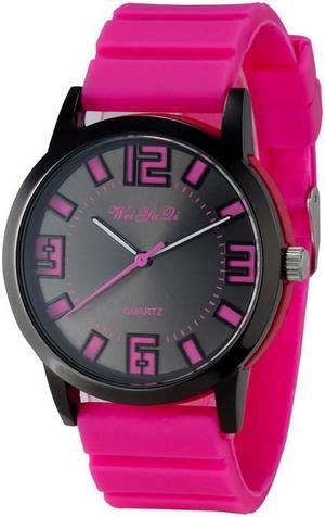 WeiYaQi 891 Fashion Wrist Watch with Silicagel Watch Band (Rose Red)