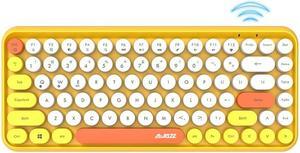 Ajazz 308I 84 Keys Tablet Mobile Phone Computer Household Office Bluetooth Keyboard (Yellow)