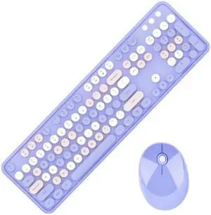 Mofii Sweet Wireless Keyboard And Mouse Set Girls Punk Keyboard Office Set, Colour: Purple Mixed Version