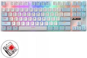 Ajazz AK40pro 87 Keys Bluetooth/Wireless/Wired Three Mode Game Office Mechanical Keyboard Mixed Light Red Shaft (Blue White)