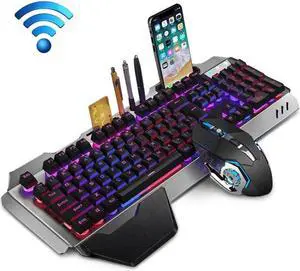 K680 Rechargeable Wireless Keyboard and Mouse Set (Black Mixed Color)