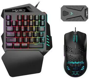 HXSJ V100+J900+P8 One-handed Keyboard + Programming Gaming Mouse + Keyboard Mouse Converter Set V100+J900+P8