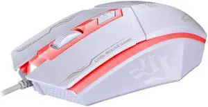 199 USB 1600DPI Three-speed Adjustable LED Backlight Wired Optical Gaming Mouse, Length: 1.3m (White)
