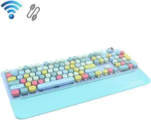 Mofii GEEZER G7 107 Keys Wired / Wireless / Bluetooth Three Mode Mechanical Keyboard, Cable Length: 1.5m (Elegant Blue) Black