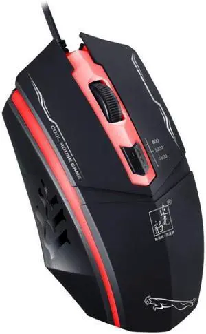 199 USB 1600DPI Three-speed Adjustable LED Backlight Wired Optical Gaming Mouse, Length: 1.3m (Black)