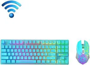 ZIYOU LANG T87 Gaming Luminous Wireless Keyboard and Mouse Set T87 Blue (Blue) Black